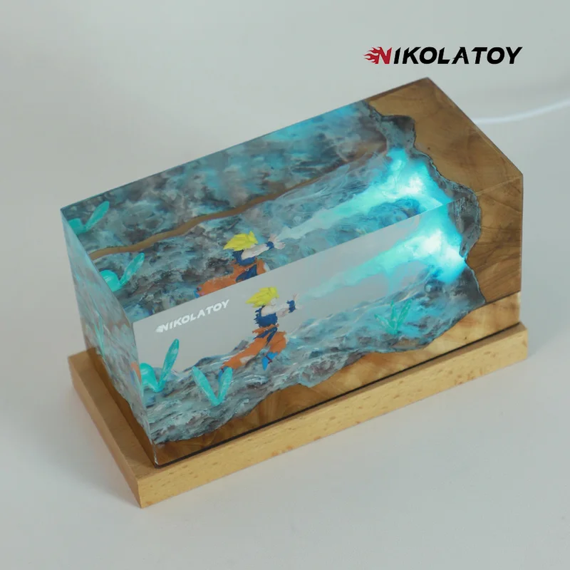 In Voorraad Nikolatoy Dragon Ball Kakarot Kamehameha Ambient Nachtlampje Anime Hars Desktop Ornament Decoratie Model Speelgoed Geschenken