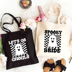 Cute Boo Girls addio al nubilato Shopping Bags Wedding Tote Spooky Halloween Graphic Bag Team Bride EVJF Canvas Shopping Bags