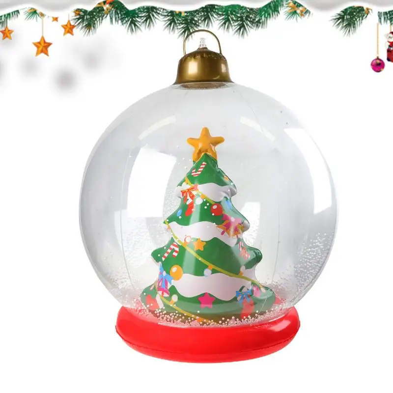 Bola inflable de Navidad con luces LED, decoración gigante para exteriores