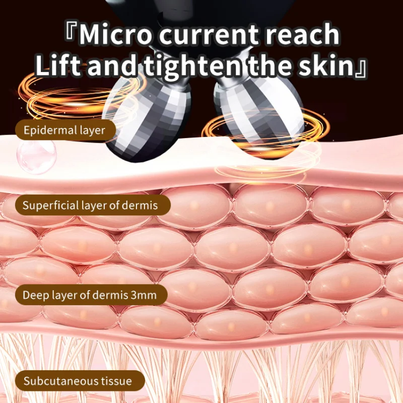 جهاز تدليك الوجه التجميلي المحمول بالاهتزاز جهاز تدليك الوجه مكركرنت للعناية بالبشرة أجهزة شد الوجه عالية التردد #4