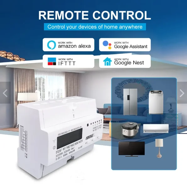 

2026 3 Phase 80A HIKING WIFI Smart Bidirectional Energy Meter Timer Power Consumption kWh Meter SMART LIFE APP