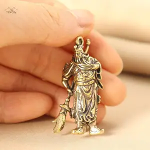 Vintage Copper -Schlüsselanhänger für Männer, Anhänger des chinesischen Gottes des Reichtums, Auto -Schlüsselanhänger, Bronze -Retro -Statuetten, Glücksgeschenke 10 Hauptverkäufe Gott der Gesundheit - №4