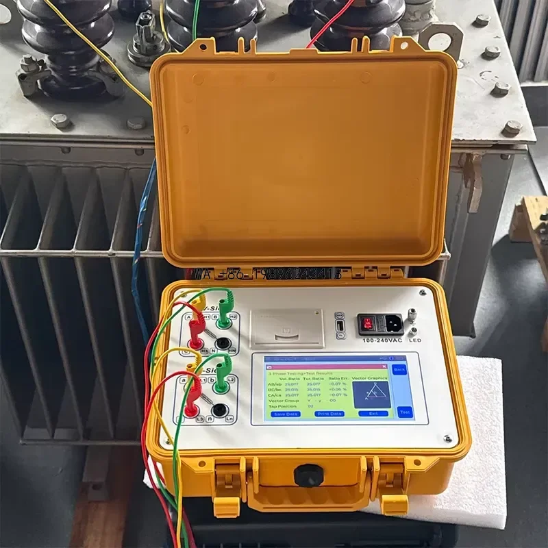 Wmwmnu for TTR Meter Touch Screen Output Short Circuit Reminder Neutral Point Transformer Turns Ratio Tester AC100-240V