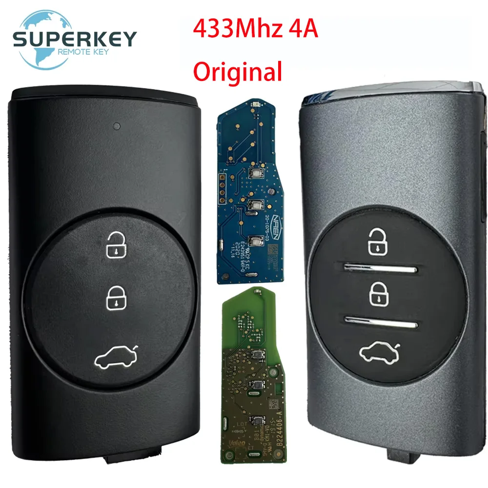 

3 Buttons Original Keyless Go Smart Car Key For Chery Exeed Vantas TX TXL LX New Tiggo 3X 5X 7 Plus 8 Plus 4A Chip 433MHz FSK