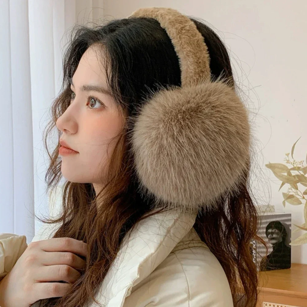 Fashion Outdoor Soft Faux Fur Ear Warmer Winter Earmuffs For Women Men Solid Color Earflap Cold Protection Ear-Muffs Ear Cover