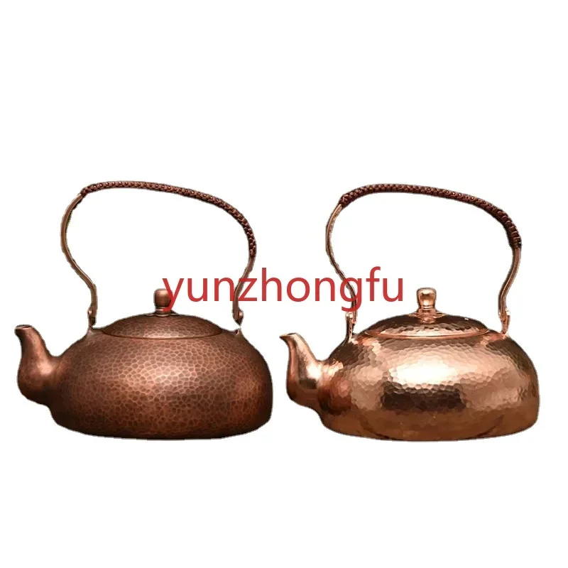 Large Capacity Kettle Pure Copper Hot Water Kettle Handmade Brass Kettlemetal Coffee Pots Warm Wine Jug Vintage Chines Tea Set