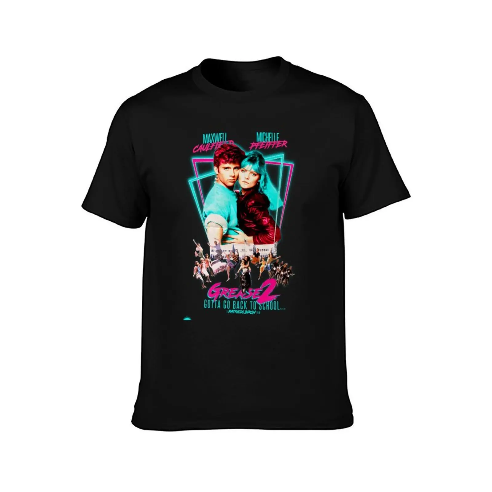 Neon 80's GREASE 2 T-Shirt Large Size Casual Tee Shirt T-Shirt