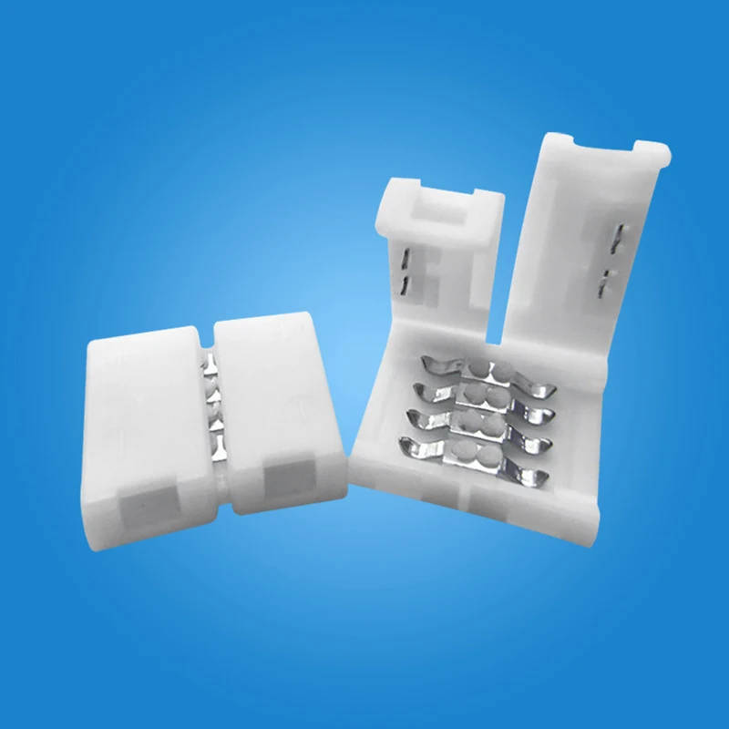 RGBW LED 커넥터, 5050 3528 LED 단일 색상 RGB RGBWW 스트립 조명용, 10mm 4 핀 프리 납땜 커넥터, 10 개