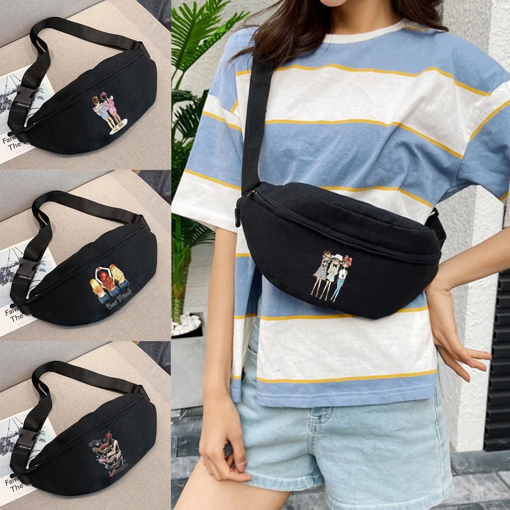Fashion Backpack Organizer Shoulder Waist Chest Bags Men and Women Friends Print Clutch Mini Crossbody Belt Bag Wallet Phone Bag
