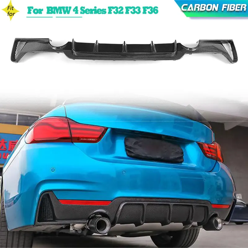 Carbon Fiber Car Rear Bumper Diffsuer Lip Spoiler for BMW 4 Series F32 F33 F36 M Sport 2014-2018 Rear Apron Lip 2 Side 1 Outlet