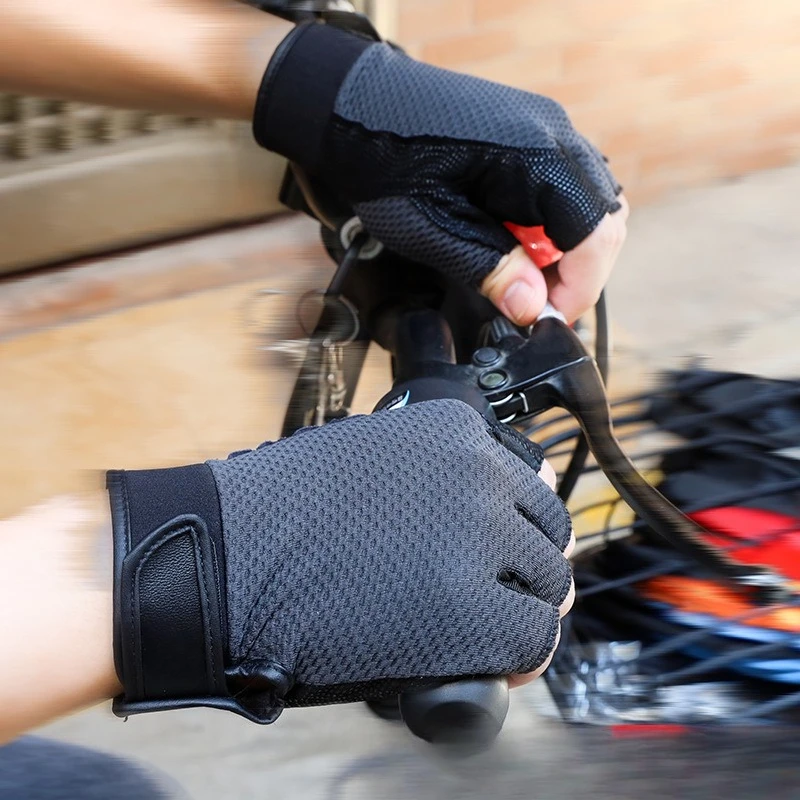 

1 pair Men Cycling Bicycle Gloves Half Finger Gym Gloves Women Mitten Breathable Anti-slip Glove Fitness Sport Training Gloves