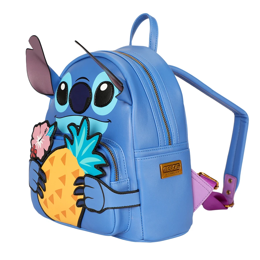 Disney Lisence Stitch Backpack Cute Cartoon Blue Backpack