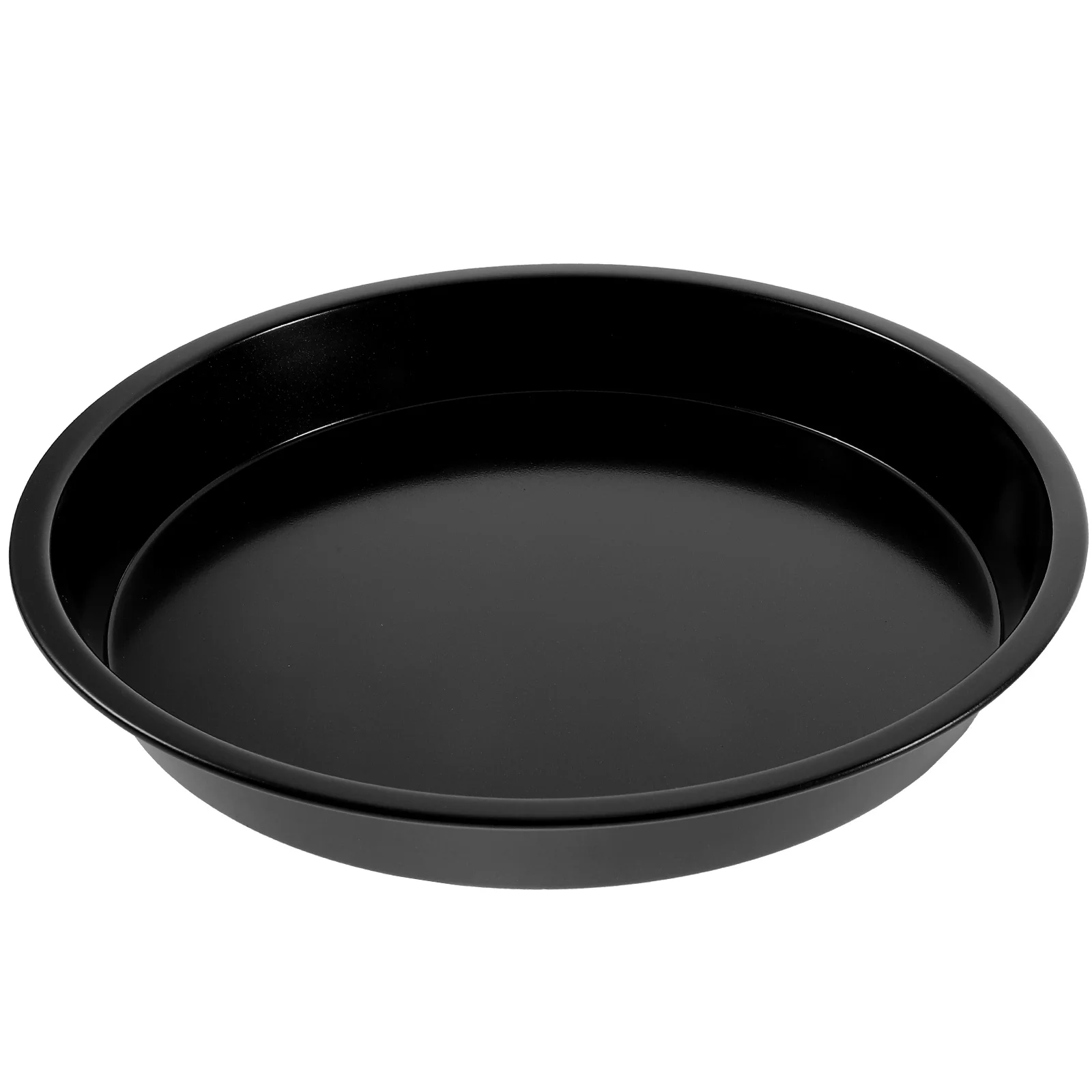 Baking Pans Non-stick Pizza Plate Household Cake Bottom Mold Round Golden Carbon Steel (black 8 Inches) Oven Tray Metal Shallow