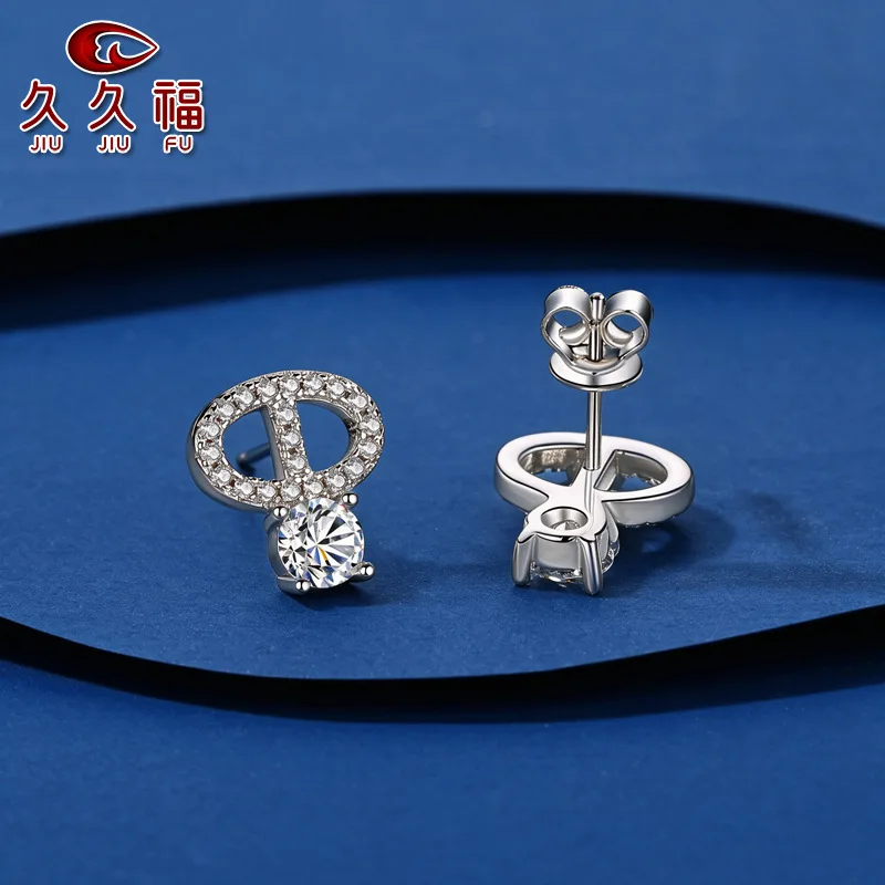 PT950 Platinum Exquisite Petal Earrings for Women, 0.5 Carat Moissanite Romantic Commemorative Gift Jewelry For Lovers