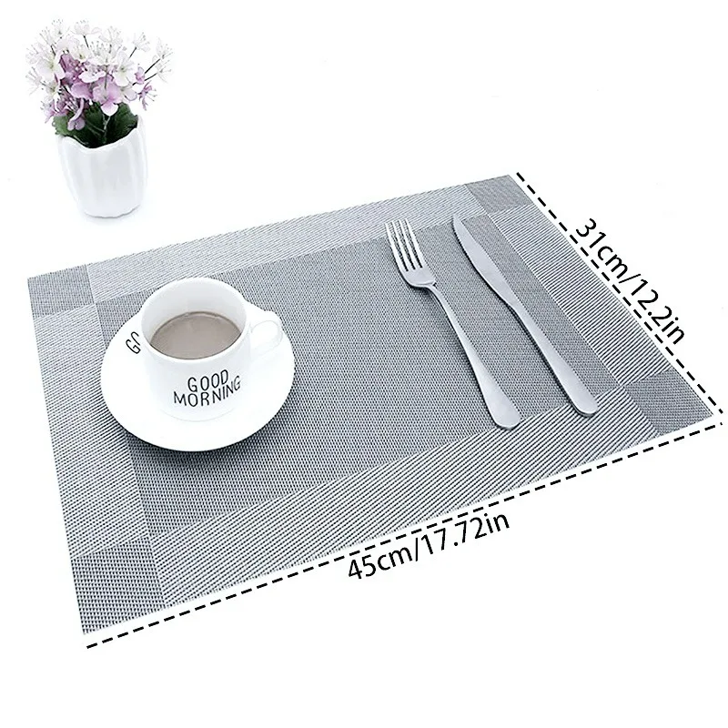 6PCS Table Mat Insulation Mat Placemat DIY Cut Leave-in Waterproof Placemat Western Restaurant Simple And Exquisite Placemat