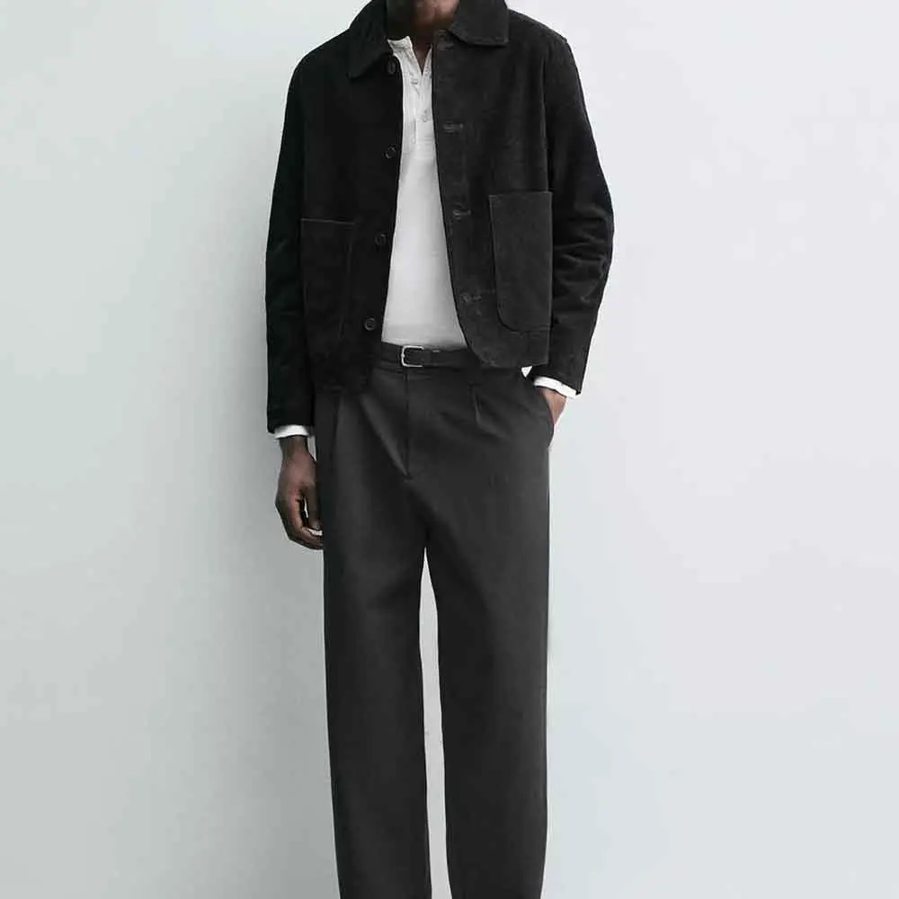 

2025 Winter New Men's Solid Color Long-Sleeved Jacket Japanese Retro Fashion Trendy High Street Loose Casual Niche Men's Top