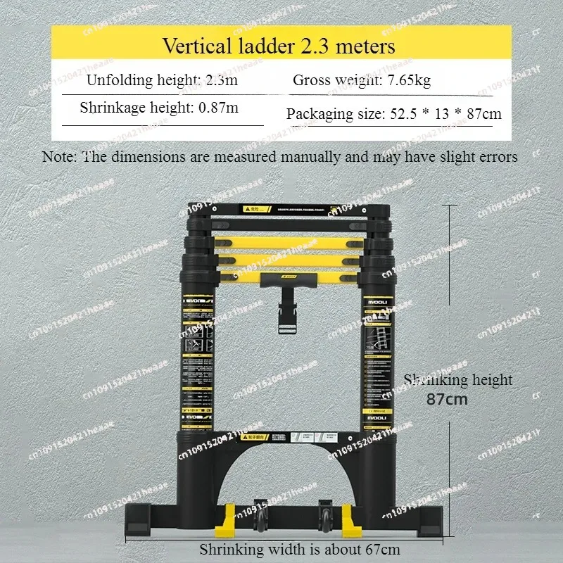 Suitable for Folding  Multifunctional Portable Lifting Floor Ladder Herringbone Telescopic Ladder Aluminum Alloy