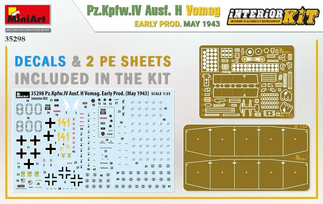 MiniArt 35298 1/35 Pz.Kpfw.IV Ausf. H Vomag.  Early Prod. (May 1943) w/Interior