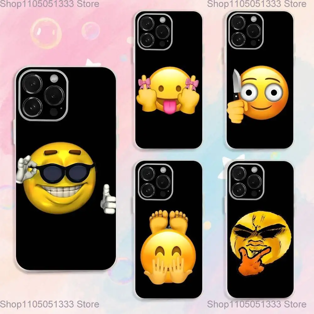

Funny Emoji Faces Stickers Phone Case For iPhone 16,15,14,13,12,11 Plus,Pro,Max,XR,XS,Plus,E,SE4,Mini Transparent Cover