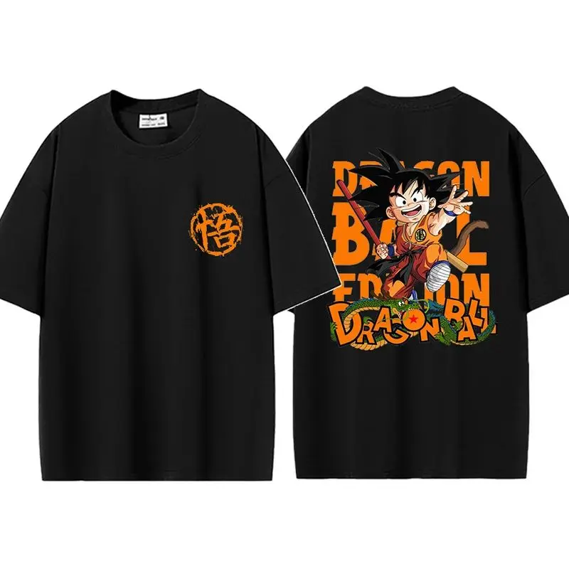 2026 Summer Dragon Ball T-Shirt 100% Cotton Kid Goku & Shenron Oversized Loose Breathable Gym Streetwear Unisex Tee for Adults K view 3