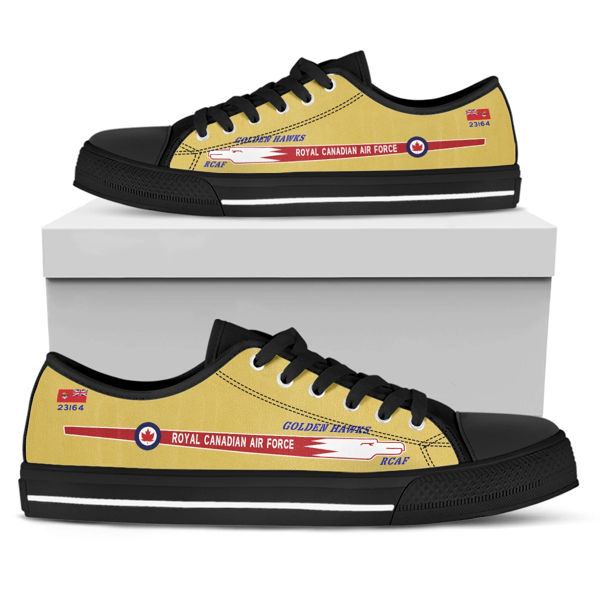 Elviswords Royal Canadian Air Force Gedrukt Lichtgewicht Outdoor Sneakers Canadese Vlag Lace-Up Lace-Up Gevulkaniseerd Schoenen Flats