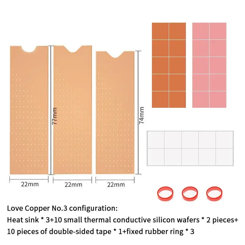 

1 комплект медного Pro M.2SSD NVMe радиатор с нанотермальными прокладками, твердотельный радиатор твердотельного диска из чистой меди для настольного ноутбука
