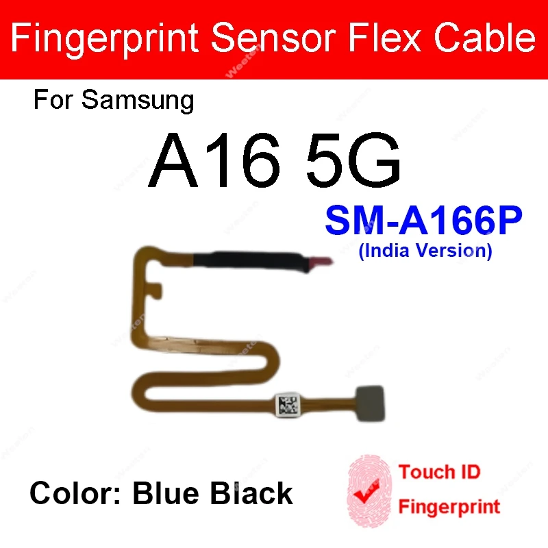 Touch ID Fingerprint Sensor Flex Cable For Samsung Galaxy A16 4G 5G A165F A166B A166P Power Side Button Flex cable Repair Parts