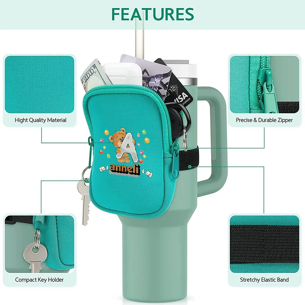 شخصية مخصصة اسم حقيبة زجاجات المياه المحمولة متعددة الوظائف يده كوب ماء أكياس سماعة تخزين بهلوان حزمة #4