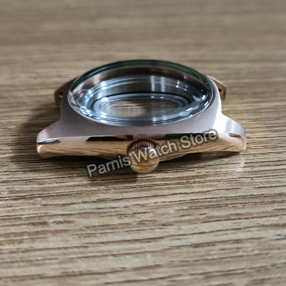 Caja de reloj de Material bronce de 37,5mm, cristal de zafiro, resistencia al agua 5ATM, compatible con movimiento automático japonés Miyota8215