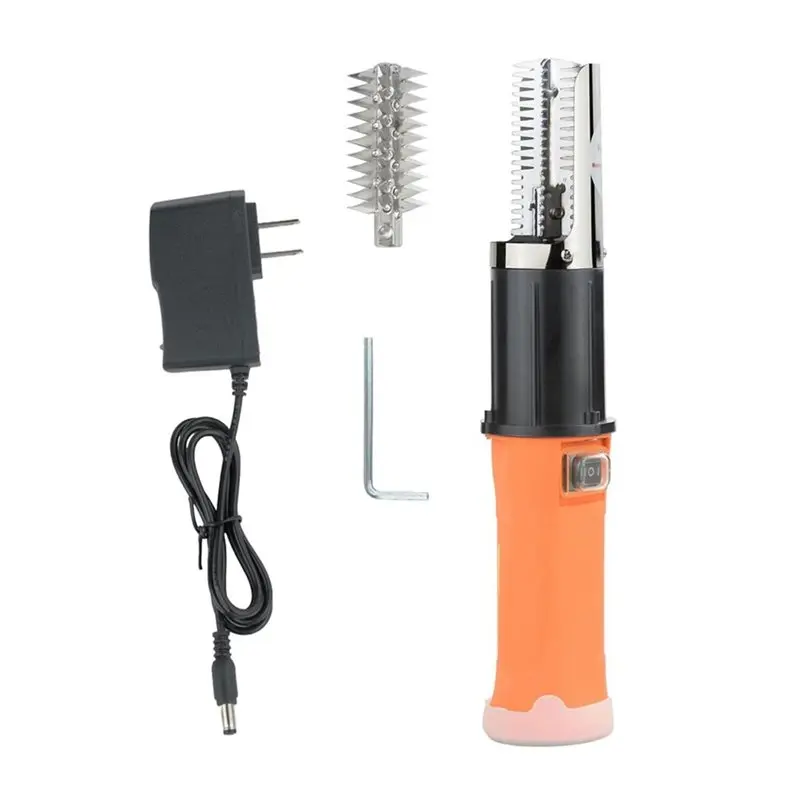 BAAG-Cordless Electric Fish Scaler Tools,Built-In 12V Rechargeable Battery,2 Cutter Heads,IPX7 Waterproof US Plug