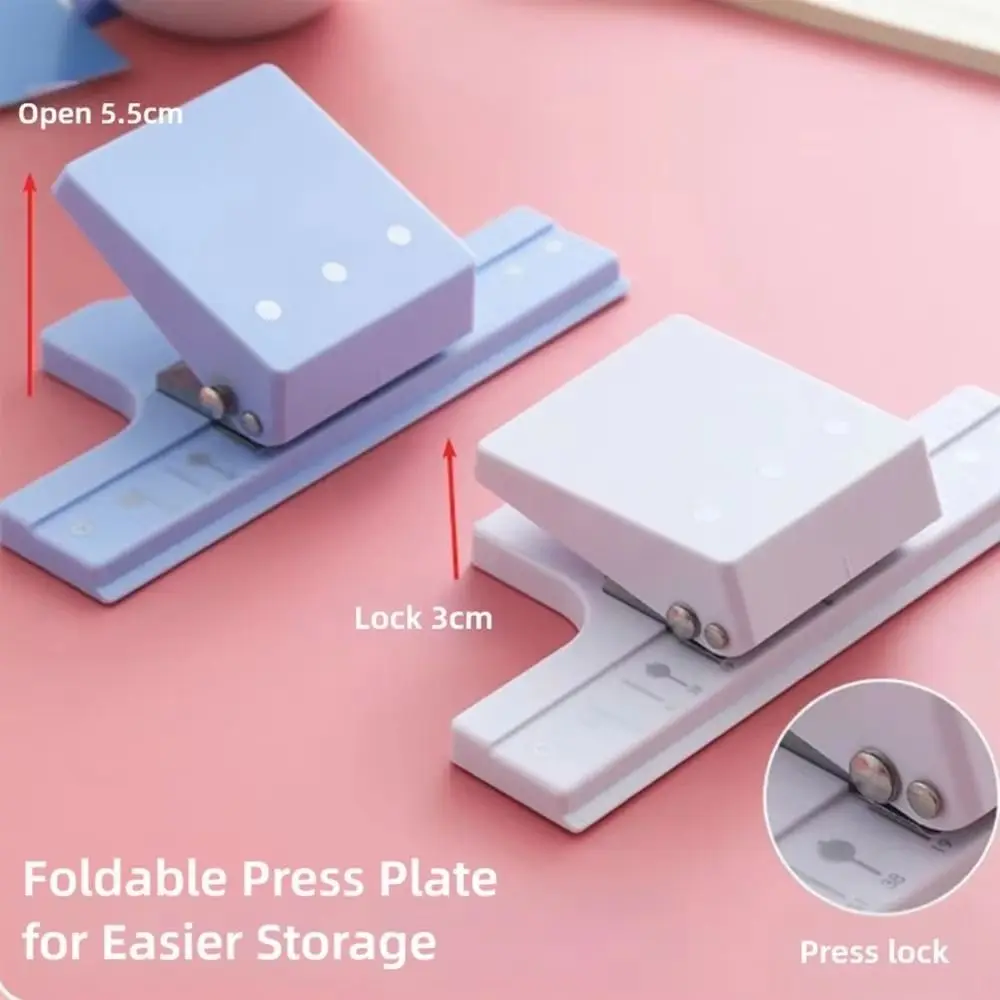 Multi-Function 3 Holes Hole Punching Machine DIY Mini Size Loose Leaf Punch Manual Portable Paper Binding Punch School Office