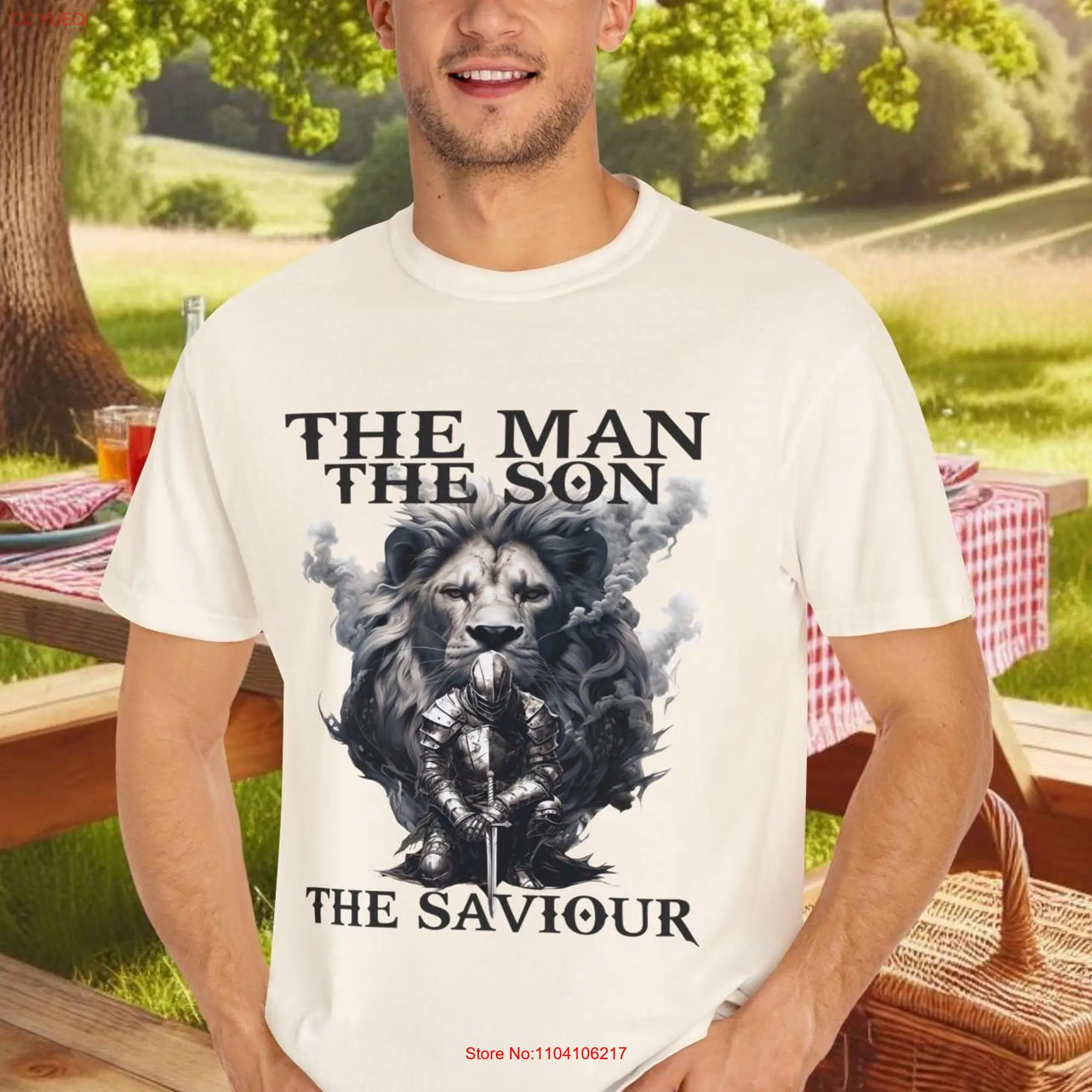 The Man Son Saviour T shirt Christian faith based tee for teen or adult him her everyday long or short sleeves