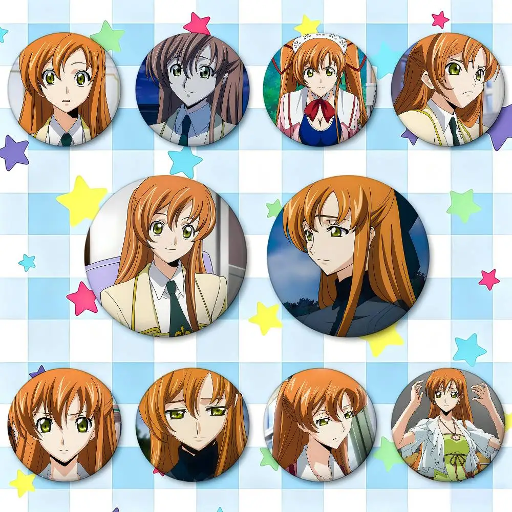 Shirley Fenette Code Geass Badges Button Round Creative Pin Brooch Badge Bag Decor Accessories Fans Collect Friends Gifts