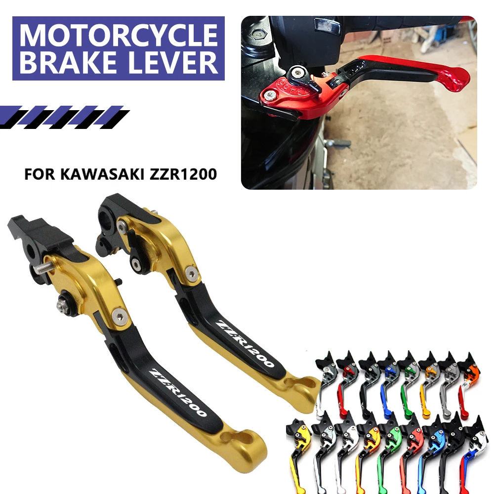 Folding Brake Clutch Levers For Kawasaki ZZR1200 ZZ-R 1200 Motorcycle Collapsible CNC Handle Lever Set 2002 2003 2004 2005