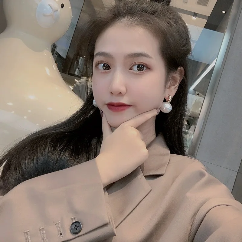 New Trend Korean Elegant Cute Pearl Dangle Earrings For Women Exquisite Crystal Long Tassel Earring Wedding Jewelry Dropshipping image 4