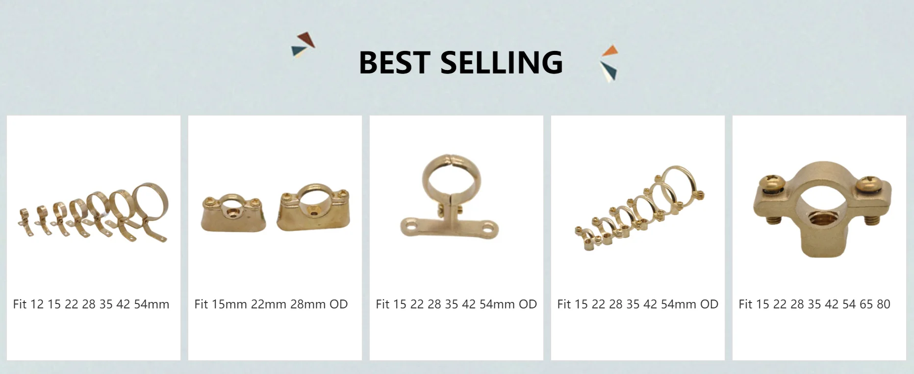 Fit 15mm 22mm 28mm OD Rohr Messing Rohr Clamp Halterung Unterstützung Kleiderbügel Feste Sanitär Wasser Mit Basis – Detail 1
