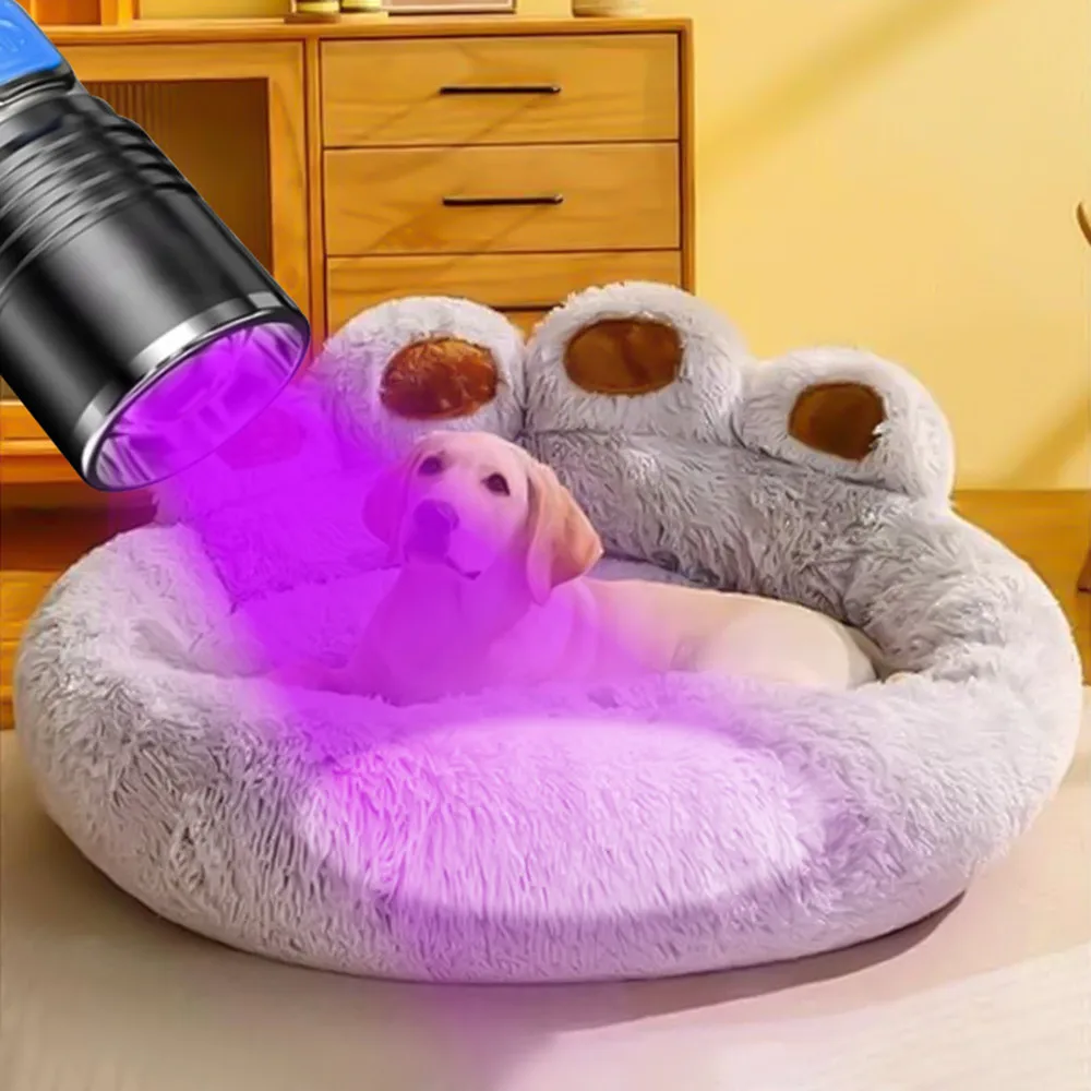 39nm الأشعة فوق البنفسجية LED مصباح يدوي USB قابلة للشحن الألومنيوم مقاوم للماء ضوء الشعلة التكبير الضوء الأسود أضواء الأشعة فوق البنفسجية #3