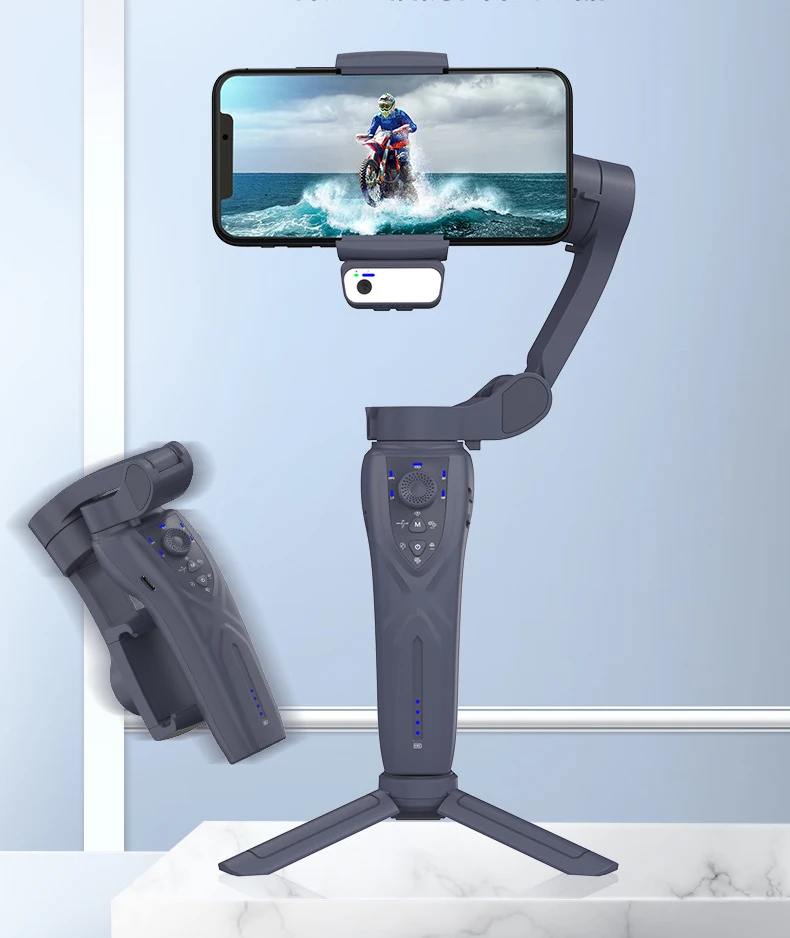 

F11 F12 Foldable 3-Axis Auto AI Face Tracking Tripod 360° Adjustable Gimbal Stabilizer Tripod For TikTok Streaming