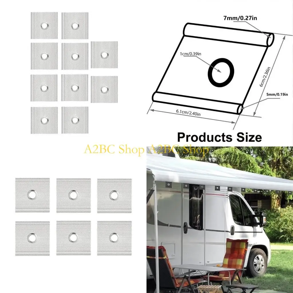 

A2BC Easy Installation Awning Pipe Hooks Piping Eyelets Hooks for Caravans Motorhomes Sunshade Easy Slide Track Accessories