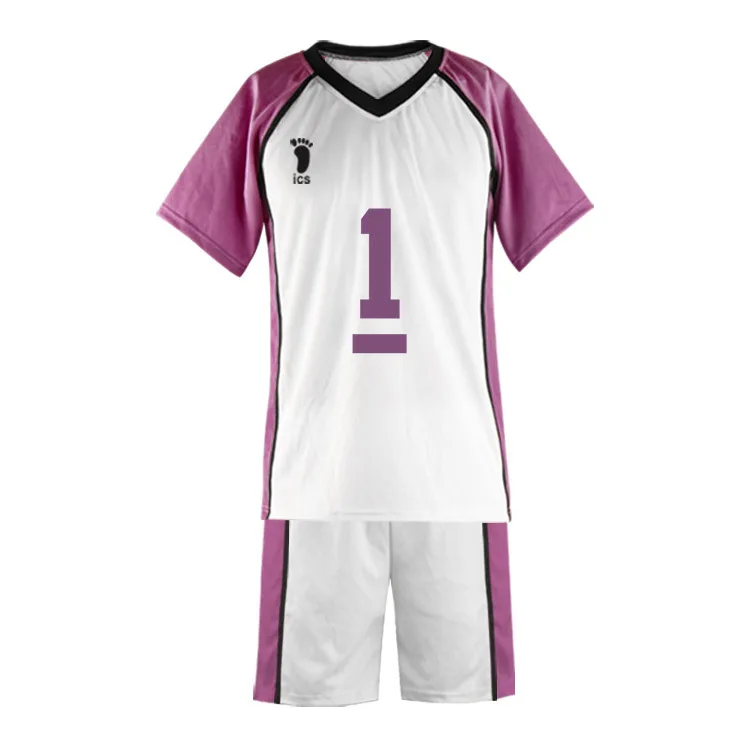 Anime Haikyuu Cosplay Costume Shiratorizawa High School Sportswear Volleyball Club Jersey Uniform Tendou Satori T-shirt Full Set