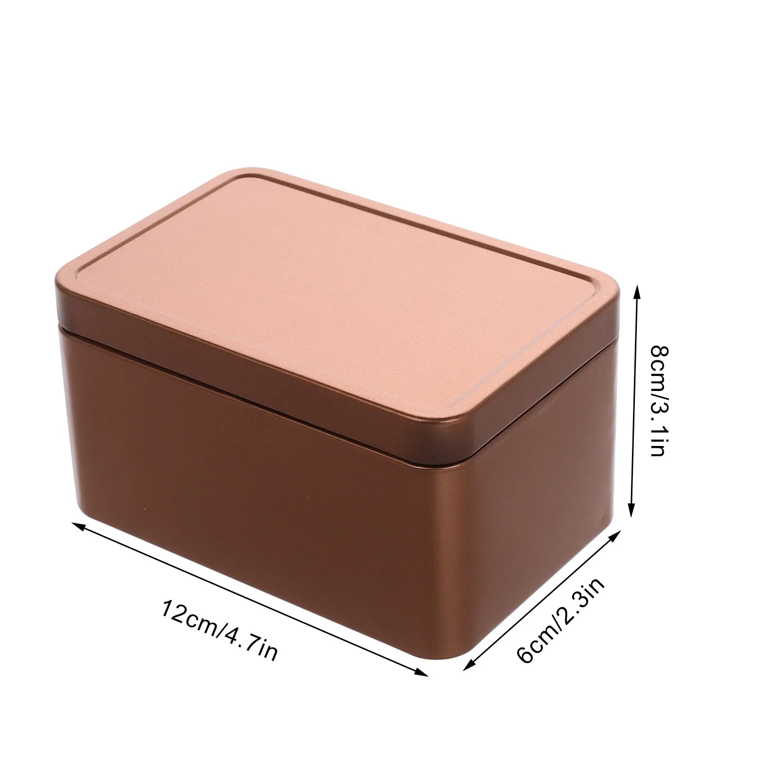 Tinplate Storage Boxes 3 Piece Rose Gold Rectangular Metal Tins for Cards Candy Cookies and Treats