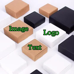 100PCS Blank Kraft Paper Handmade Foldable Box DIY Cardboard Jewelry Cosmetic Wedding Party Favor Birthday Gift Packaging Boxes