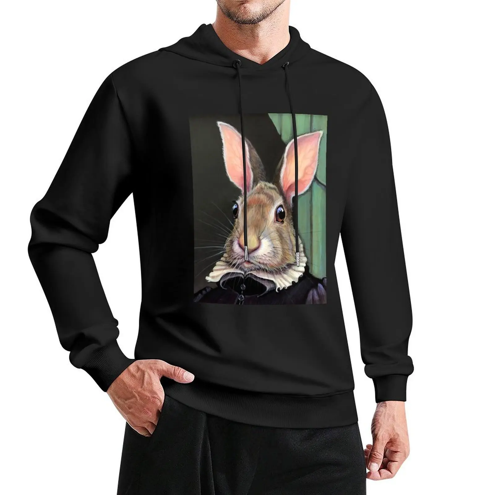 

A Rabbit Most True - Royal Rabbit Portrait Pullover Hoodie mens clothes anime clothing men clothes new hoodies and sweatshirts