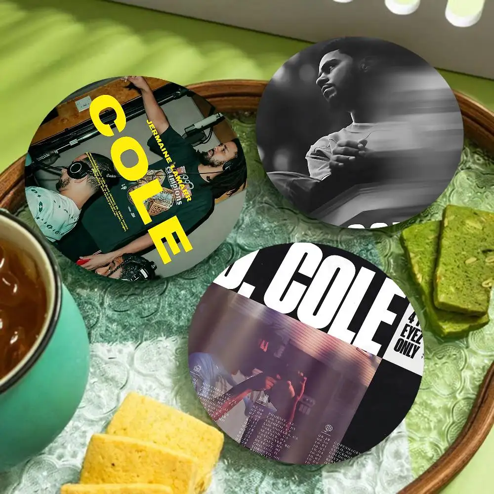 Singer J-Cole Wooden Coaster Heat-Resistant Drink Mats with Non-Slip Base, Perfect Gift Idea