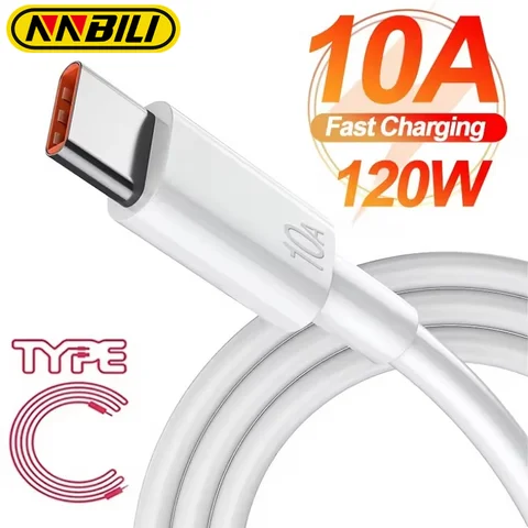 NNBILI USB C타입 고속 충전 케이블, 아이폰 15 프로용, 샤오미 화웨이 포코 원플러스 휴대폰 데이터 케이블, 10A, 120W NNBILI USB C타입 고속 충전 케이블, 아이폰 15 프로용, 샤오미 화웨이 포코 원플러스 휴대폰 데이터 케이블, 10A, 120W