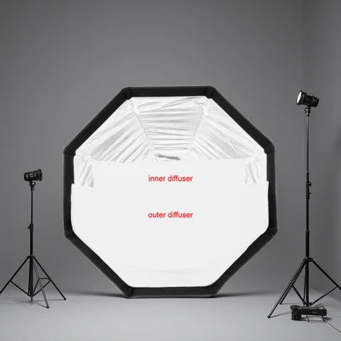 Triopo-Portable Bowens Mount Softbox, Softbox com Honeycomb Grid, K90 Octagon Umbrella, Soft Box ao ar livre para Godox Jinbei Strobe, 90cm