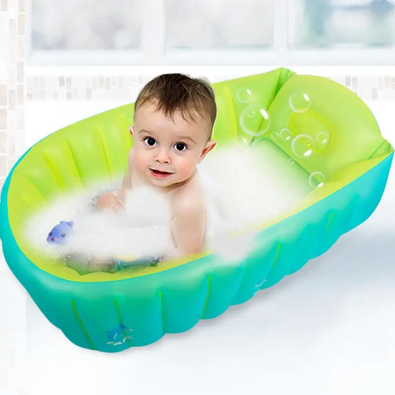 

Inflatable Bathtub Baby Portable Blow up Bath Tub with Pump Anti-Slip Hip Support Spine Protection Baby Stuff for 0-5 Years Old