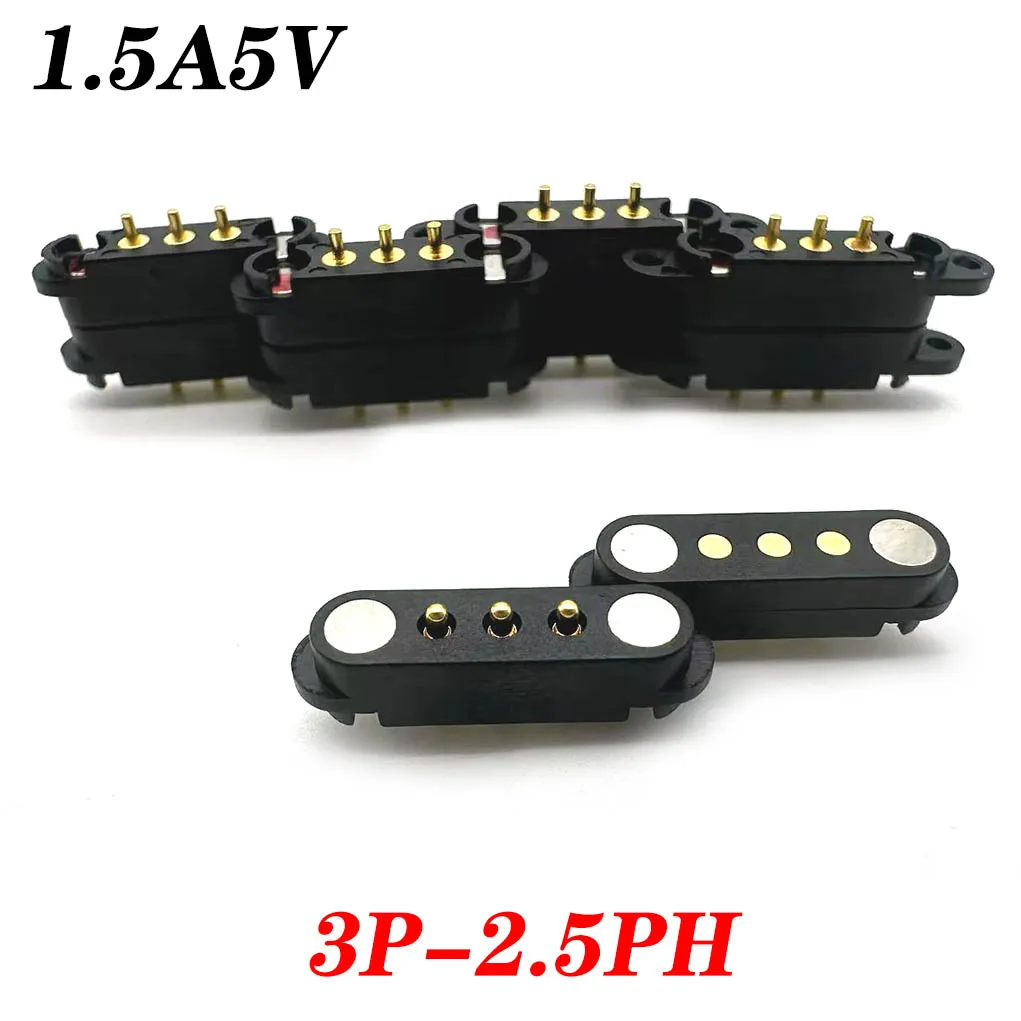 

1Pair DC 5V 1.5A Waterproof Magnetic Pogo Pin Connector 3Pin Pogopin Male FemaleConnector Spring DC Power Socket