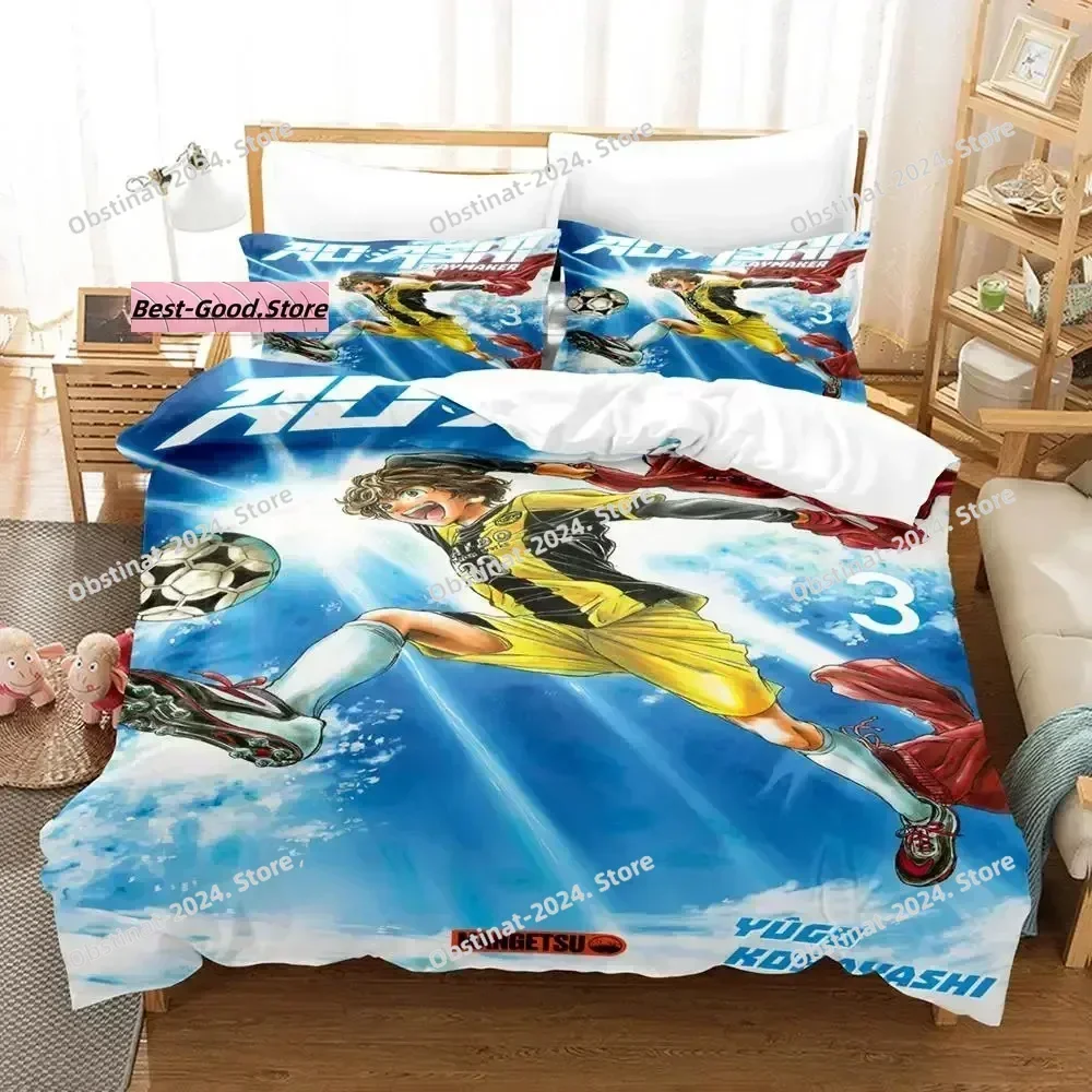 Ao Ashi AOASHI Bedding Set Single Twin Printed With Pillowcase Bed Duvet Cover Soft Single Double Queen Super King Size football