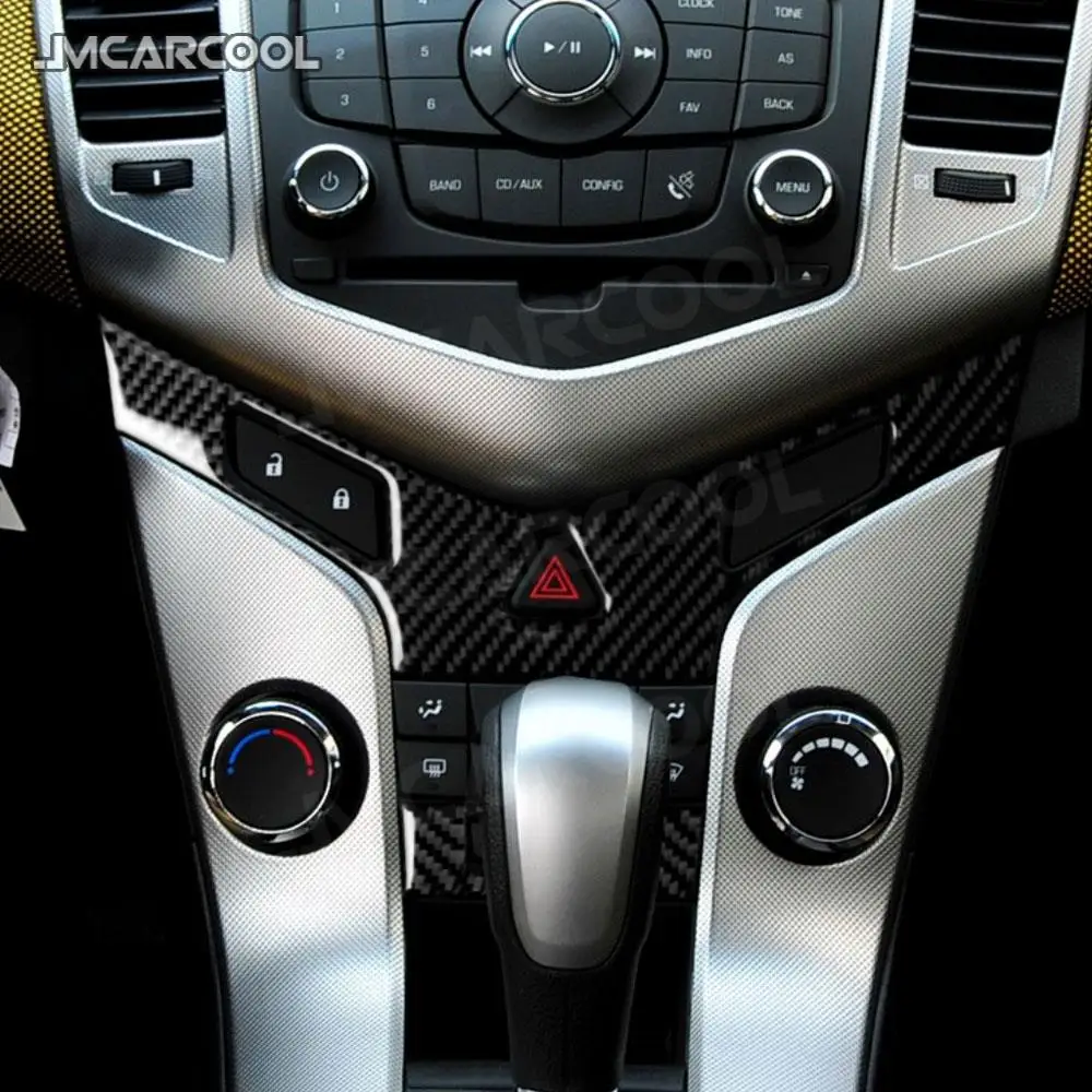 Car Air Conditioning Switch Button Panel Carbon Fiber Trim Frame Cover Stickers For Chevrolet Cruze 2009-2015 Accessories